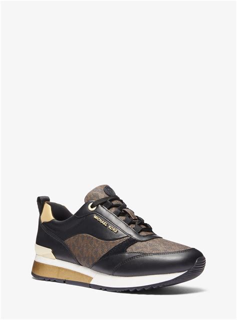 allie metallic leather trainer michael kors australia|michael kors allie stride trainer.